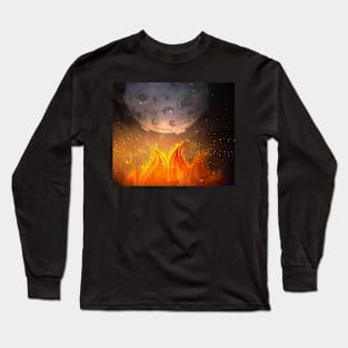 Let it fire to the moon - Fire sign - The Five Elements Abstract  Symbol Long Sleeve T-Shirt